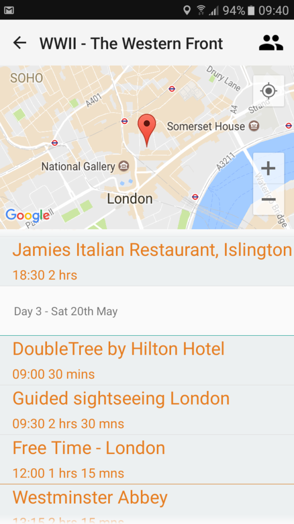 Lingo Tour App Screenshot LPM Tour Itinerary