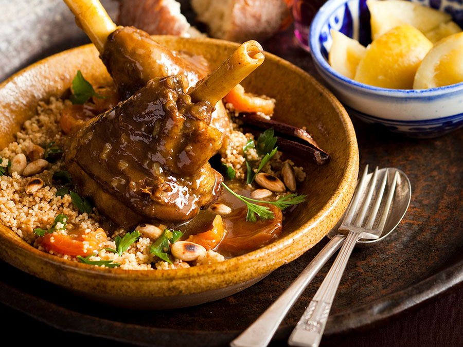 Marrakech food Lamb tagine couscous